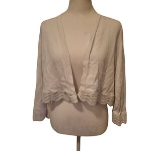 Calvin Klein Knit Shrug White sz L